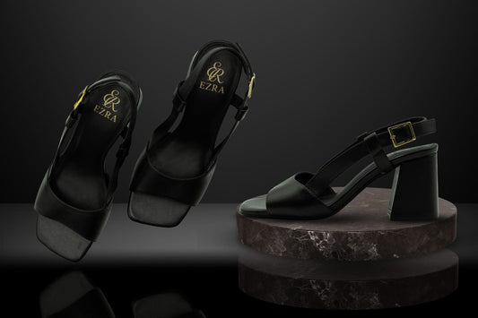 " Noir Grace " Slingback Heels