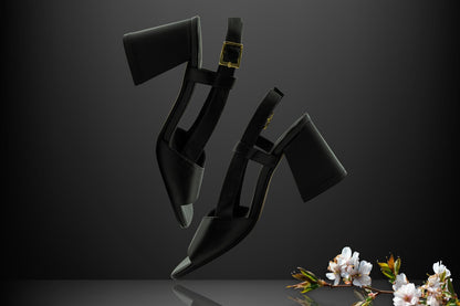 " Noir Grace " Slingback Heels