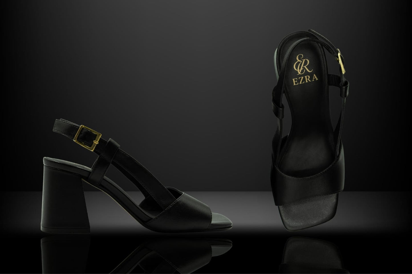 " Noir Grace " Slingback Heels