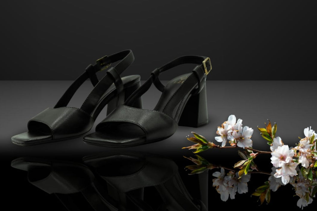 " Noir Grace " Slingback Heels