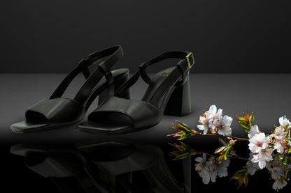 " Noir Grace " Slingback Heels